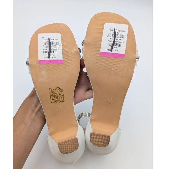 Dream Pairs Girls Ankle Strap Low Heel Sandals Bow Flower Size US6M EU38.5 - Picture 8 of 11